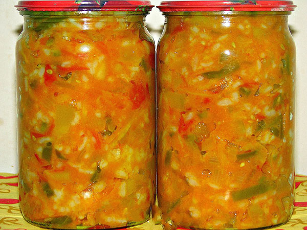 Овощной салат с рисом